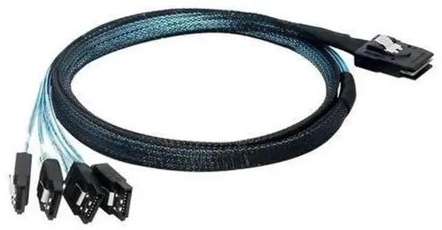Main image of 1 to 4 Mini SAS Breakout Cable SFF-8087 to 4 SATA3, 6Gbps Hard Drive Data Cord, SFF8087 to Quad SATA Storage Cable for Server RAID Controller, HDD SSD Internal Storage Connection