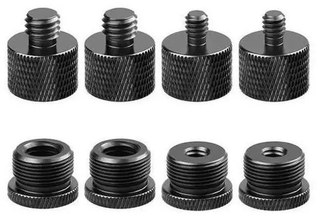 Main image of Microphone Boom Arm Stand Screw Adapter Set, Mic Thread Convertors, 5/8 Inch Female to 3/8 Male & 5/8 Female to 1/4 Male Thread Adapters for Microphone Stand, Recording Mic Mount, Live Streaming Audio