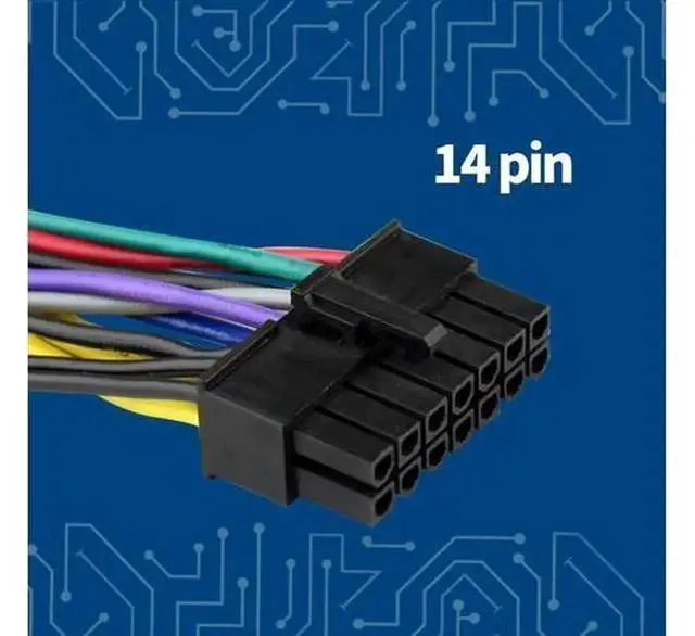 Alt view image 3 of 6 - 15cm ATX 24 Pin to 14 Pin Power Supply Adapter Cable, 18AWG Wire, Compatible with Lenovo IBM Dell Q77 B75 A75 Q75 Mainboard, Desktop Motherboard Power Conversion Cord