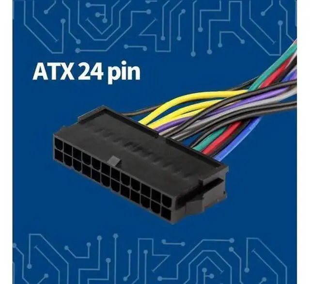 Alt view image 4 of 6 - 15cm ATX 24 Pin to 14 Pin Power Supply Adapter Cable, 18AWG Heavy Gauge Wire, Compatible with Lenovo IBM Dell Q77 B75 A75 Q75 Desktop Motherboard, PSU Conversion Extension Cord
