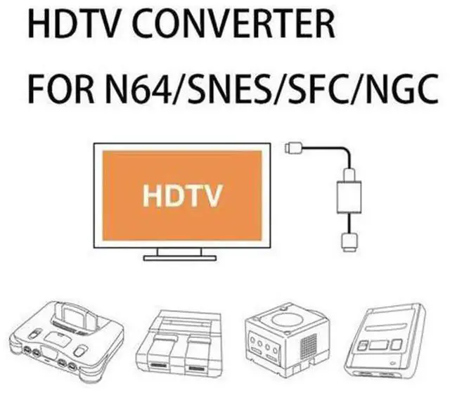 Alt view image 4 of 4 - NGC/SNES/N64 to HDMI-Compatible Converter Adapter, Digital Video Audio Conversion for Nintendo 64, GameCube, SNES Console, Plug and Play, Full Digital Signal Output for Retro Game Display