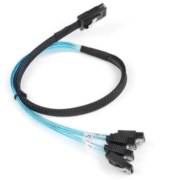 Alt view image 2 of 5 - 1M Mini SAS SFF-8087 36Pin Male to 4X SATA 7Pin Female Fan-Out Cable, 3.3FT Breakout Cable, Internal Storage Wire for RAID Controller, Server SATA HDD SSD and NAS Storage System