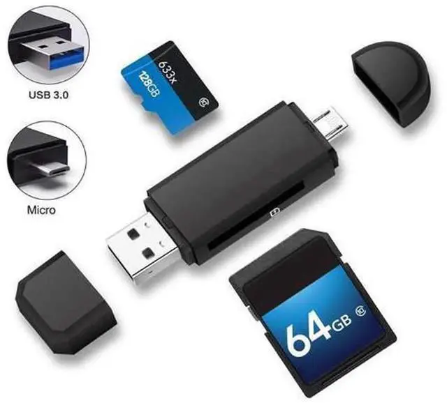 Main image of 2 in 1 USB OTG Card Reader, High Speed USB 3.0 Universal Memory Card Adapter, Dual USB Interface Flash Card Reader Compatible with PC, Windows Computer, Android Smartphones, Tablets & Digital Storage