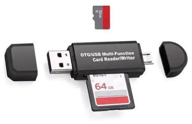 Alt view image 4 of 5 - 2 in 1 USB OTG Card Reader, High Speed USB 3.0 Universal Memory Card Adapter, Dual USB Interface Flash Card Reader Compatible with PC, Windows Computer, Android Smartphones, Tablets & Digital Storage