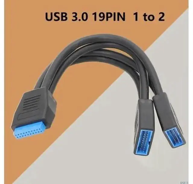 Main image of Mini USB 19 Pin / 20 Pin Internal Header 1 to 2 Splitter Extension Cable, Motherboard USB3.0 Internal Port Adapter Cord for Desktop PC Front Panel Connection Expansion