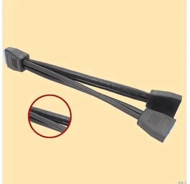 Alt view image 2 of 4 - Mini USB 3.0 19Pin/20Pin Internal Header 1 to 2 Splitter Cable, Motherboard USB Internal Port Extension Adapter Cord for Desktop PC Front Panel USB Expansion