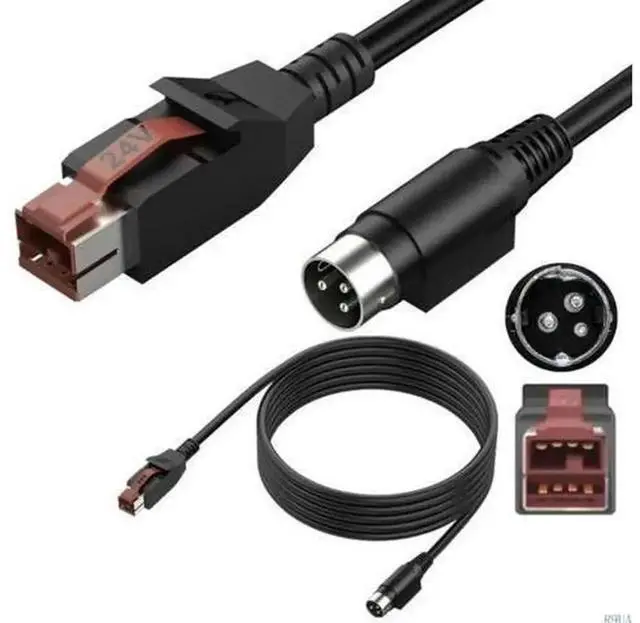 Alt view image 2 of 7 - USB to 3Pin DIN Male 24V Power Cable, Industrial Grade Power Adapter Cord, USB to 3 Pin DIN Connector Wire for Industrial Equipment, Medical Devices and Electronic Accessories Power Supply