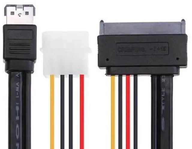Main image of eSATA+USB Combo Cable, Dual Power eSATA + 4Pin IDE to SATA 22Pin (7+15Pin) Female Adapter Cord, 5V 12V Power Supply for 2.5" & 3.5" SATA Hard Disk Drives