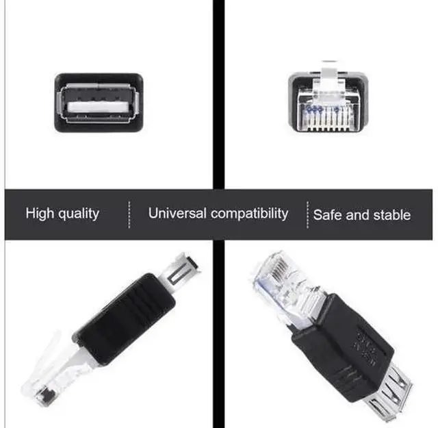 Alt view image 2 of 7 - USB to RJ45 Ethernet Adapter, USB 2.0 Type A Female to RJ45 Male Plug Network Converter Connector, Portable Wired LAN Adapter for Laptops, PCs and Devices Without Built-in Ethernet Port