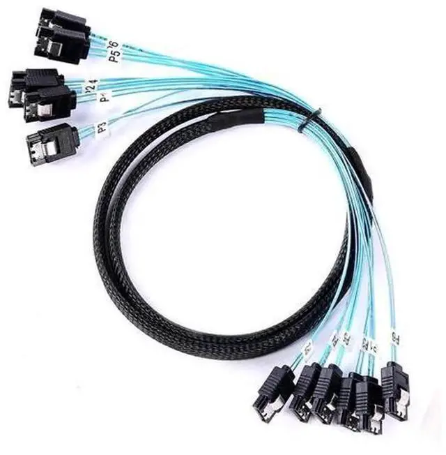 Main image of 6Pack 1M SATA III Cable 6Gbps (3.3FT), HighSpeed SATA Data Cord Replacement for Bitcoin Mining PC, Server, HDD, SSD, CD DVD Optical Drives, RAID Storage System