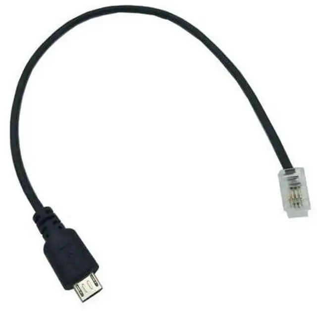 Alt view image 5 of 5 - 0.25M USB Micro Male to RJ9 4P4C Male Converter Extension Cable, Micro USB to RJ9 4P4C Adapter Wire for Telephone Handset, Headset, Communication Device Connecting