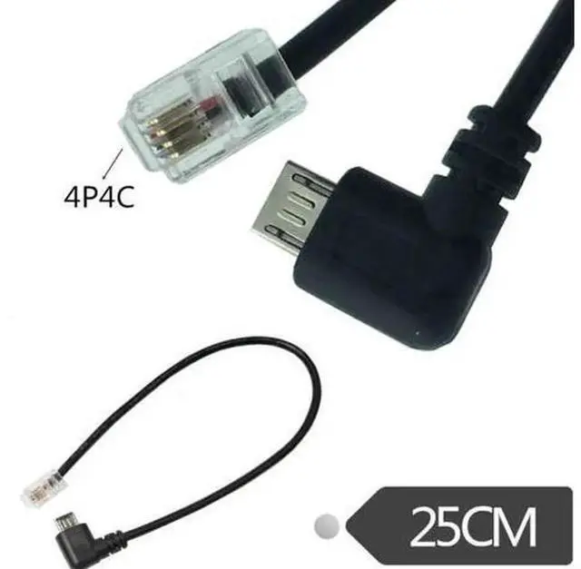 Alt view image 3 of 5 - 0.25M USB Micro Male to RJ9 4P4C Male Converter Extension Cable, Micro USB to RJ9 4P4C Adapter Wire for Telephone Handset, Headset, Communication Device Connecting