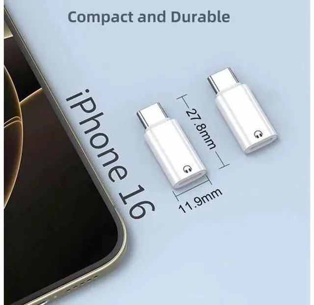Alt view image 4 of 6 - 2Pack USBC to Lightning Earphone Audio Adapter Converter, USBC to Lightning Headphone Audio Dongle for iPhone16/15, iPad Pro/Air, MacBook, AudioOnly, Charging Function Not Supported