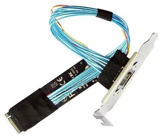 Main image of Oculink SFF8612 to PCIE 4.0 NVMe M.2 MKey Host Extension Cable Adapter, Comes with 8cm LowProfile & 12cm Standard Slot Bracket for External Graphics Card eGPU and NVMe SSD Expansion