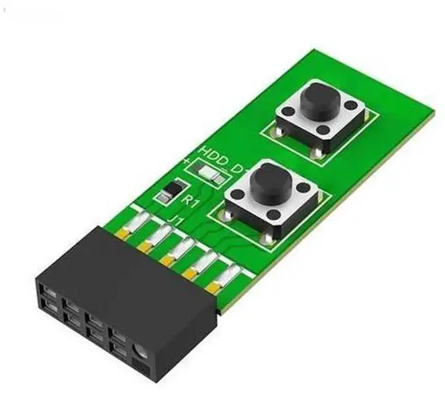 Main image of 2×5Pin to Power On/Off & Reset Button Switch Board Adapter with HDD Activity LED Indicator, Desktop PC FrontPanel Converter Board, Compatible with Windows 7/10/11 for Chassis DIY Repair Replacement