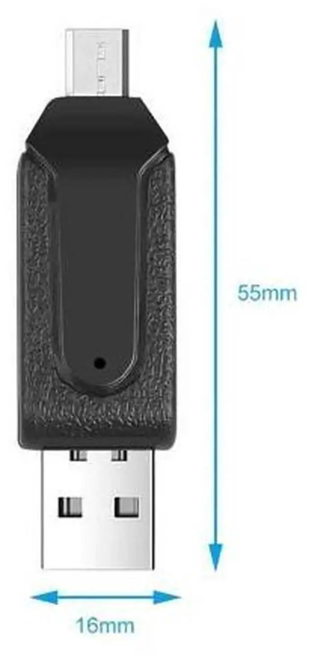 Alt view image 3 of 5 - 2in1 USB OTG Card Reader, Universal Micro USB OTG Adapter, TF & SD Memory Card Reader with Phone Extension Header, Portable Micro USB OTG Converter for Smartphones Tablets Laptops