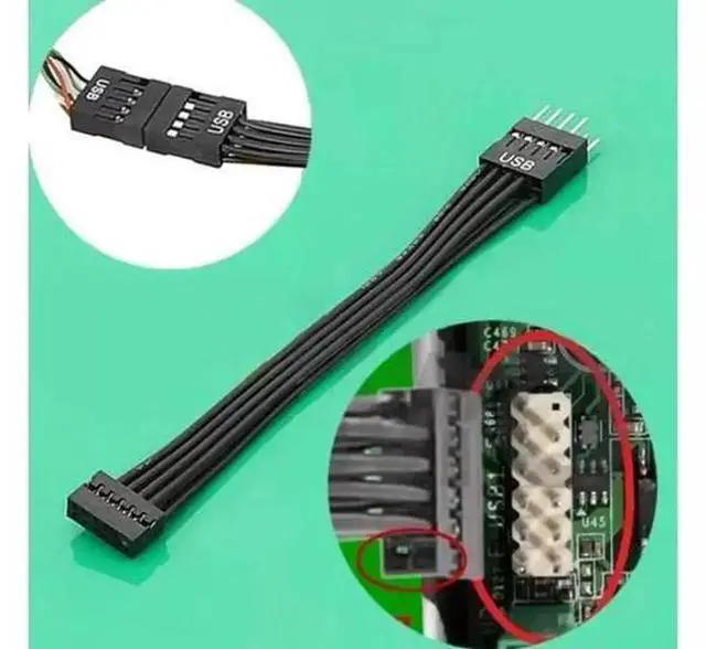 Alt view image 4 of 4 - USB 9Pin to 11Pin Header Converter Cable, Motherboard Chassis FrontPanel Mini USB Switching Wire Harness, Adapter Cord for Desktop PC Case USB Port Compatibility Modification & DIY Assembly