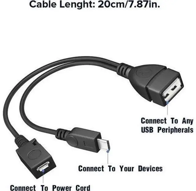 Alt view image 3 of 7 - 2Pack 2in1 Micro USB OTG Cable with Power Supply, Micro USB OTG Adapter Cord Replacement for Fire Stick 4K, PlayStation Classic and Other MicroUSB Host Peripheral Devices