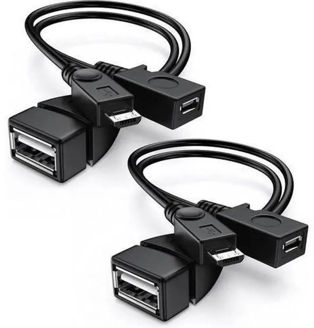 Main image of 2Pack 2in1 Micro USB OTG Cable with Power Input, Simultaneous Data & Power Supply OTG Adapter for Fire Stick 4K, PlayStation Classic, Micro USB Host Devices, Connect USB Drives, Mouse & Keyboards