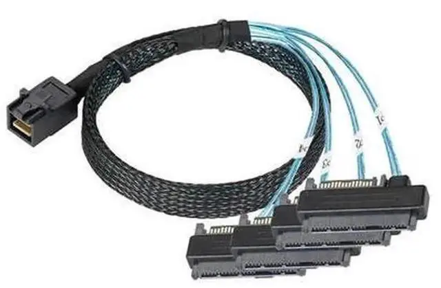 Alt view image 4 of 7 - 0.5m / 1m MiniSAS HD SFF8643 36Pin to 4 x SFF8482 29+15Pin SAS HDD SSD Splitter Breakout Cable, Internal Server Storage Cable for NAS Workstation MultiHardDrive Connection