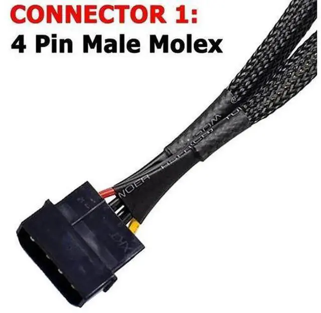 Alt view image 3 of 4 - 4Pin Male IDE Molex to Dual 15Pin Female SATA Power Splitter CableN33R, Molex to 2Way SATA Power Converter Adapter Cord for HDD, SSD, Optical Drive Internal PC Power Supply Expansion