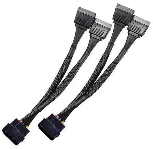 Alt view image 2 of 4 - 4Pin Male IDE Molex to Dual 15Pin Female SATA Power Splitter CableN33R, Molex to 2Way SATA Power Converter Adapter Cord for HDD, SSD, Optical Drive Internal PC Power Supply Expansion