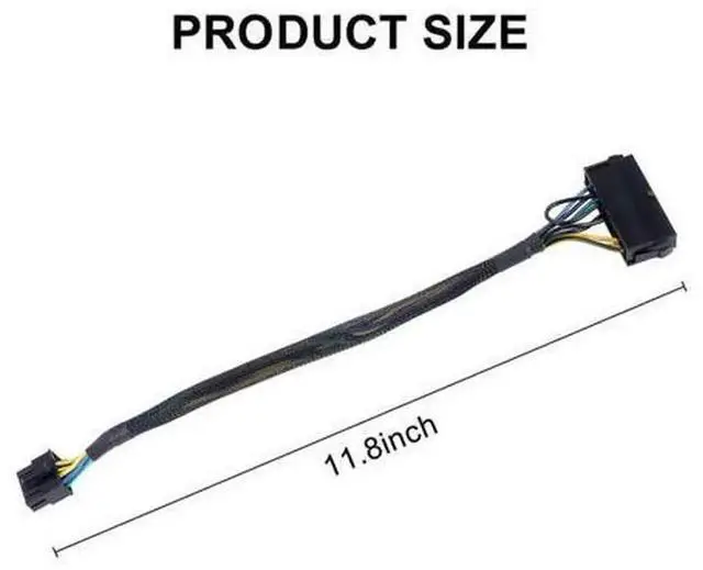 Main image of 12Inch(30cm) Braided Sleeved 24Pin to 10Pin ATX PSU Main Power Adapter Cable, ATX 24Pin Female to 10Pin Male Power Convert Cord for SpecialPort Motherboards, PC and Server Hardware Upgrade