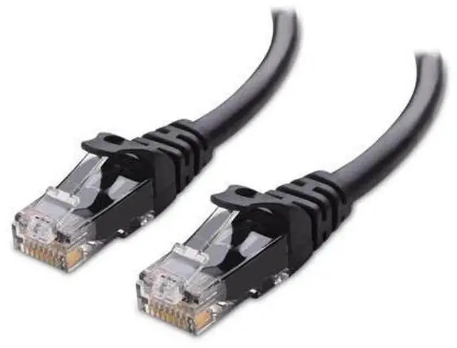 Main image of 10Gbps Snagless Cat 6 Ethernet Cable 20ft Black, Cat6 RJ45 LAN Network Cord, HighSpeed Patch Cable for Router, Modem, PC, Server, Switch, NAS, Home & Office Wired Network Connection