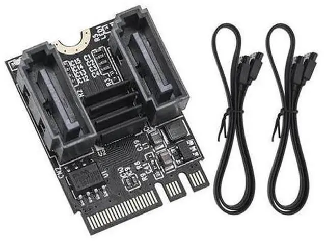 Alt view image 2 of 4 - M.2 A+E Key to 2Port SATA Expansion Card, Serial Hard Drive Converter Adapter, M.2 2230 A+E Slot to Dual SATA 3.0 6Gbps Ports for Desktop Storage Expansion