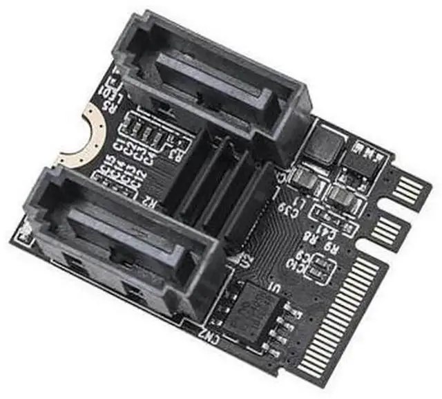 Main image of M.2 A+E Key to 2Port SATA Expansion Card, Serial Hard Drive Converter Adapter, M.2 2230 A+E Slot to Dual SATA 3.0 6Gbps Ports for Desktop Storage Expansion