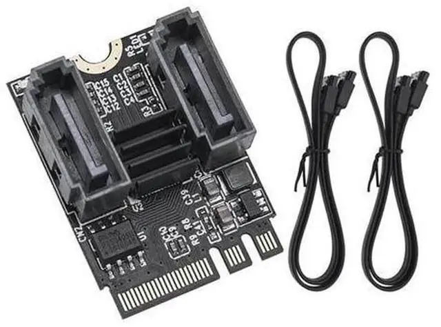 Alt view image 2 of 4 - M.2 A+E Key to 2Port SATA 3.0 Expansion Adapter Card, M.2 2230 A+E Slot to Dual SATA Converter, Add Extra 6Gbps SATA Ports for HDD SSD Storage Expansion on Desktop Motherboard