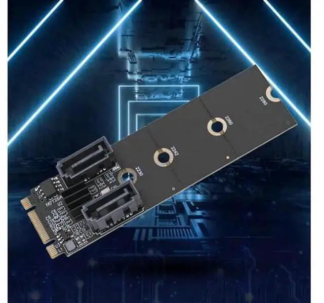 Alt view image 4 of 4 - M.2 A+E Key to 2Port SATA 3.0 Expansion Adapter Card, M.2 2230 A+E Slot to Dual SATA Converter, Add Extra 6Gbps SATA Ports for HDD SSD Storage Expansion on Desktop Motherboard
