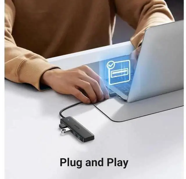 Alt view image 4 of 7 - UGREEN 4Port USB 3.0 UltraSlim Hub 0.98FT/0.3M, USBA Splitter Expander 5Gbps Data Transfer for Mouse, Keyboard, Flash Drive, Printer, Laptop, Desktop PC, Xbox, PS5