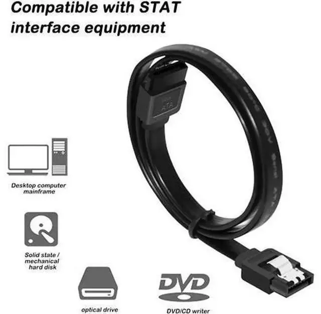 Alt view image 6 of 7 - DaKuan 12Pack SATA III Cables 6Gbps, Straight & 90 Degree RightAngle SATA Cable with Locking Latch, 6 Black & 6 Blue for Desktop PC Motherboard Hard Drive SSD Internal Wiring