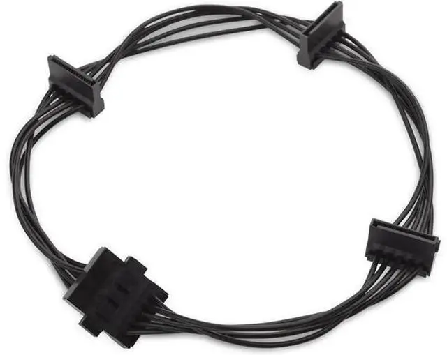 Alt view image 4 of 5 - Cable Matters 2Pack 15Pin SATA to 4Port SATA Power Splitter Cable 18 Inches, 1to4 SATA Power Splitter Cord for Desktop PC HDD SSD Optical Drive Internal Power Supply Expansion