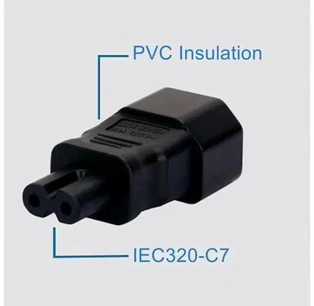 Alt view image 4 of 4 - IEC320 C14 to C7 Power Adapter, Universal IEC Socket AC Power Converter Cord for Computer, TV, Monitor, Laptop Charger, PDU, UPS, RackMount Hardware, 10A 250V IEC 320 Adaptor for 2Pin C7 Port Device