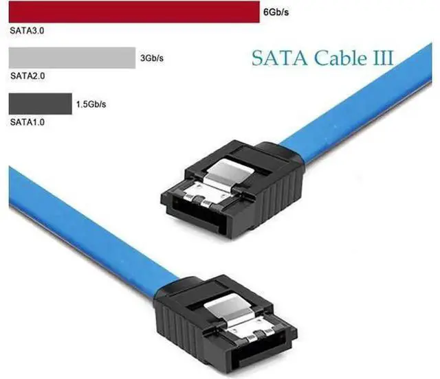 Alt view image 7 of 7 - 12Pack SATA III Data Cables, 6.0Gbps Straight Blue SATA 3 Cable with Locking Latch 16 Inches, HighSpeed SATA III Cord for HDD, SSD, CD ROM, DVDROM Drives, Desktop PC Internal Storage Connection Wir