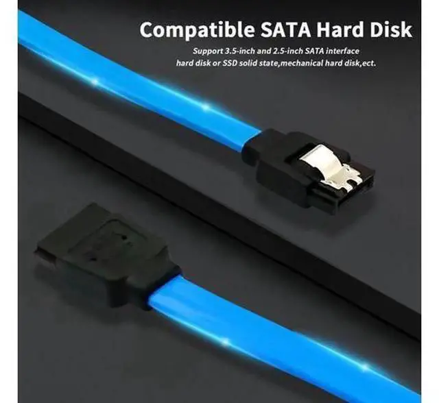 Alt view image 2 of 7 - 12Pack SATA III Data Cables, 6.0Gbps Straight Blue SATA 3 Cable with Locking Latch 16 Inches, HighSpeed SATA III Cord for HDD, SSD, CD ROM, DVDROM Drives, Desktop PC Internal Storage Connection Wir