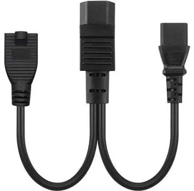 Alt view image 4 of 6 - 1FT C14 Male PDUStyle YSplitter Power Extension Cord, IEC C14 Male to C13 Female plus NEMA 515R Outlet Power Plug Cable for Server, PDU, UPS, RackMount Computer and Desktop Equipment