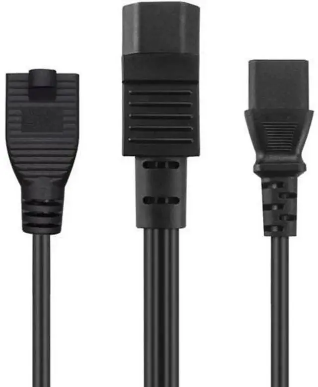 Alt view image 3 of 6 - 1FT C14 Male PDUStyle YSplitter Power Extension Cord, IEC C14 Male to C13 Female plus NEMA 515R Outlet Power Plug Cable for Server, PDU, UPS, RackMount Computer and Desktop Equipment