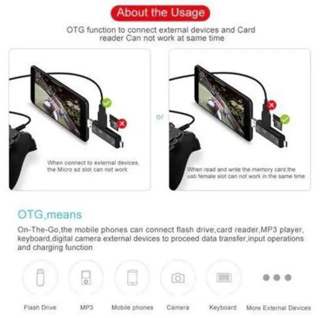 Alt view image 2 of 4 - USB 3.1 HighSpeed TypeC OTG Card Reader, Portable SD TF Micro SD Memory Card Adapter, PlugandPlay USBC Card Reader for Laptops, Desktops, Phones & Tablets for File Transfer and Data Backup