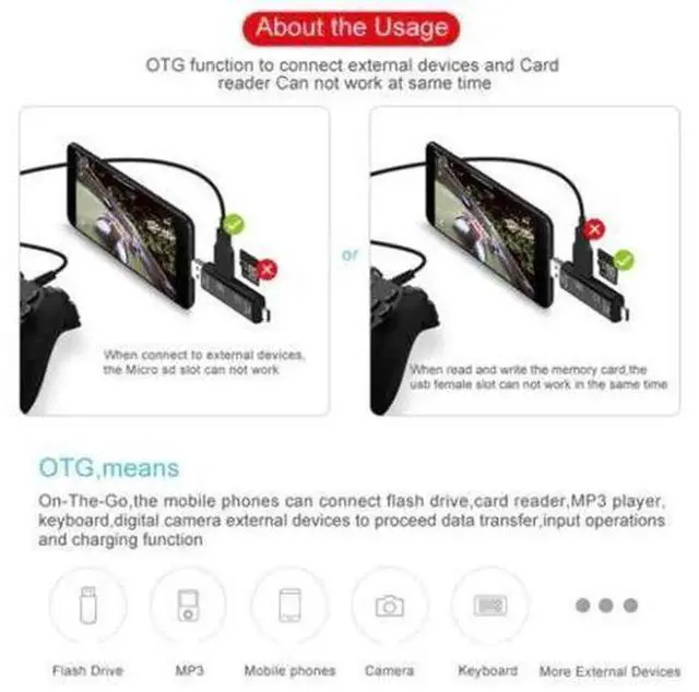 Alt view image 2 of 4 - USB 3.1 High Speed TypeC OTG Card Reader, Portable SD TF Micro SD Memory Card Reader Adapter, PlugandPlay for Laptops, Desktops, Android Phones Tablets for Fast File Transfer & Data Storage