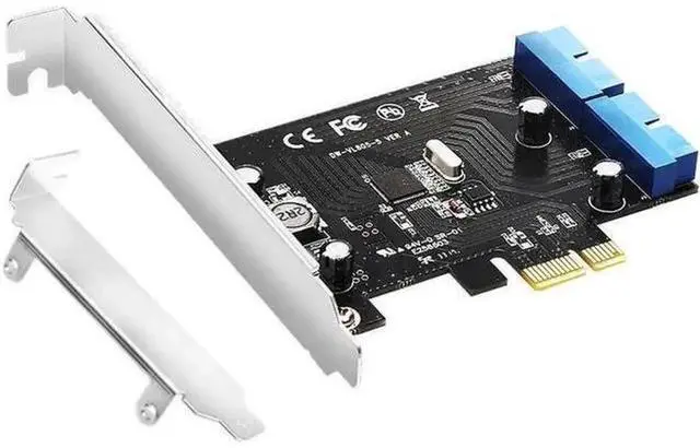 Main image of Super Speed PCIE X1 to Dual 20Pin USB 3.0 Controller Card, PCI Express Internal USB3.0 Header Expansion Card with LowProfile Bracket for Desktop PC Motherboard Front Panel Connection