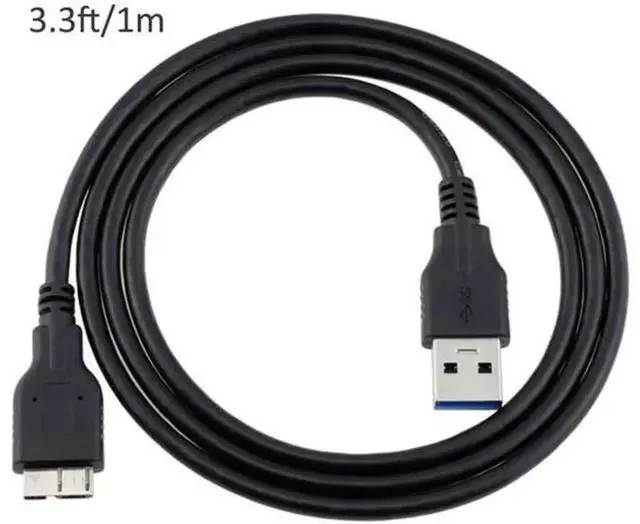 Main image of USB 3.0 A Male to MicroB Cable 3.3FT, HighSpeed Data Transfer Replacement Cord for WD My Passport, Elements Portable External Hard Drives, Supports Data Sync & Power Supply for MicroB 3.0 Storage D