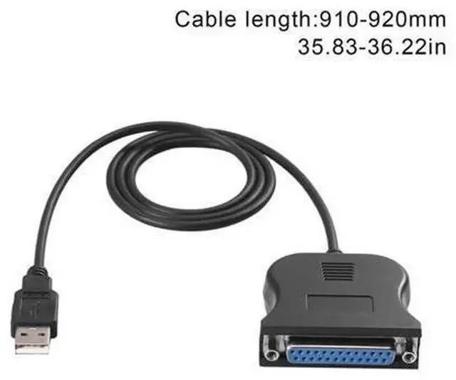 Alt view image 2 of 6 - Black BiDirectional USB to DB25 25Pin Parallel Printer Adapter Cable, USBA to DB25 Parallel Port Converter Cord, Bidirectional Data Communication for Legacy Parallel Printers and Industrial DB25 Pe