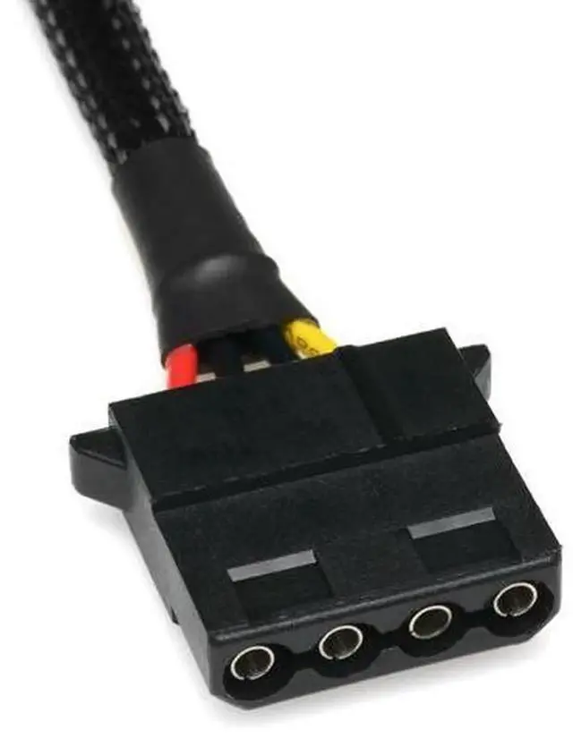 Alt view image 3 of 5 - CRJ 12Inch 30cm SATA to Dual Molex Power Adapter Cable, Black Sleeved 15Pin SATA to Dual 4Pin Molex Power Cord, Supplies Power for Two Peripheral Devices from Single SATA Power Connector
