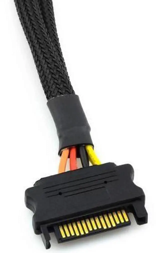 Alt view image 5 of 5 - CRJ 12Inch 30cm SATA to Dual Molex Power Adapter Cable, Black Sleeved 15Pin SATA to Dual 4Pin Molex Power Cord, Supplies Power for Two Peripheral Devices from Single SATA Power Connector