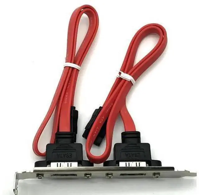Main image of DualPort eSATA to SATA PCI Bracket Adapter Cable with FullProfile PCI Cover, External eSATA Ports to Motherboard SATA Header Cord, 6Gbps SATA III HighSpeed Storage Expansion for Desktop PC Chassis