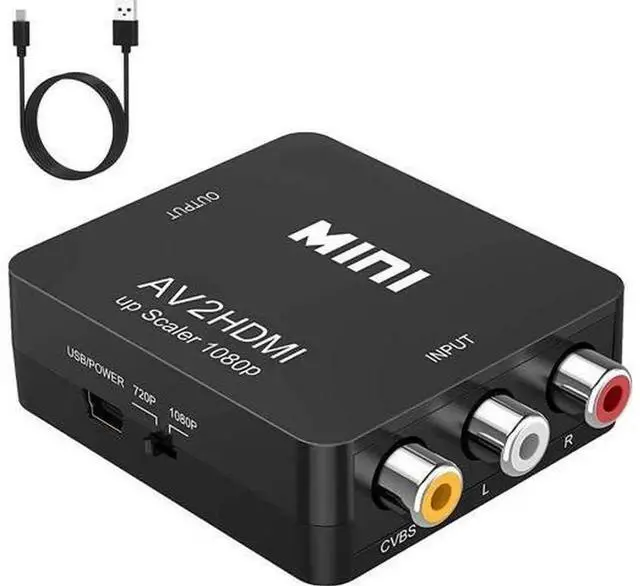 Main image of AV to HDMI Converter, RCA Composite CVBS Audio Video to HDMI Adapter, Supports PAL/NTSC Signal, for VCR VHS, PS3, Xbox, STB, BluRay DVD Player to HDMI TV Monitor Display