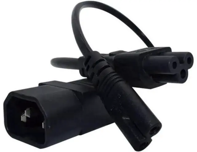 Alt view image 3 of 5 - 1FT C14 Male PDUStyle YSplitter Power Extension Cord, C14 Input Male to C5+C7 Dual Output Power Plug Cable for Computer Server PDU Power Distribution Connection